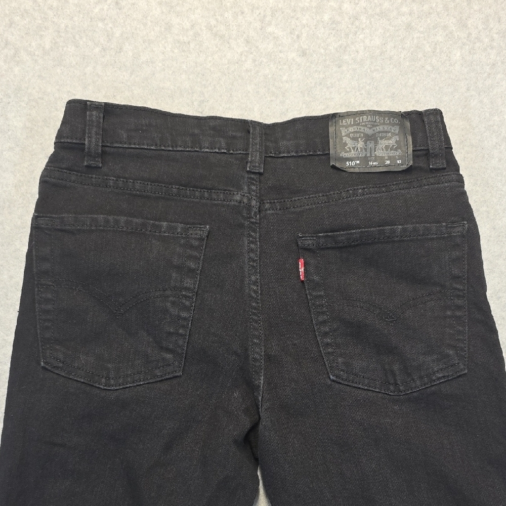 Levi’s 510 Skinny Jeans Black Stretch Denim Youth 16 Reg W28 L30 - Picture 9 of 11